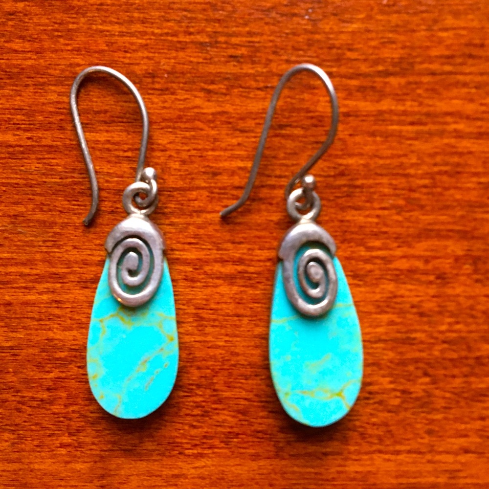 Turquoise .925 sterling silver earrings